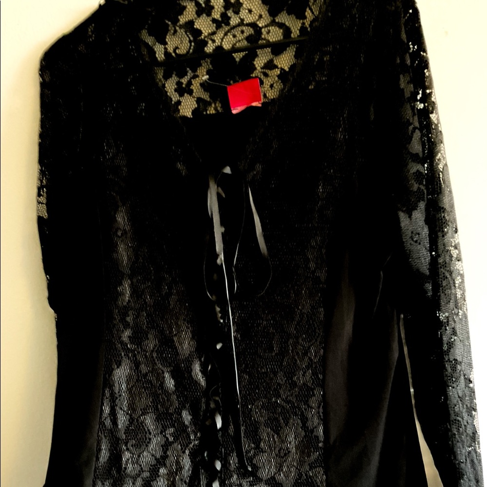 New floral Black lace blouse